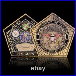 100PCS Force Pentagon Military Challenge Coin Army Navy Marine Corps Air Gift