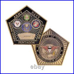 100PCS Force Pentagon Military Challenge Coin Army Navy Marine Corps Air Gift