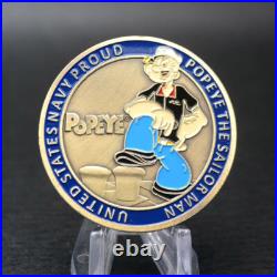 100PCS The Sailor Man Navy Proud Commemorative Challenge Coin Popeye US NAVY