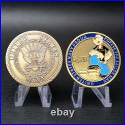 100PCS The Sailor Man Navy Proud Commemorative Challenge Coin Popeye US NAVY