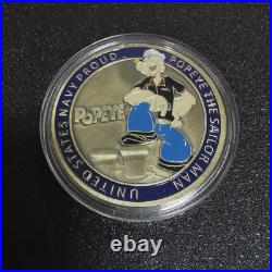 100PCS The Sailor Man Navy Proud Commemorative Challenge Coin Popeye US NAVY
