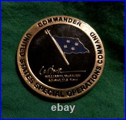 100% AUTHENTIC COIN FROM 9th CMDR OF US SOCOM NAVY SEAL ADMIRAL W. McRAVEN