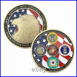 100 PCS Army Military Navy Armed Forces Veteran Family Challenge Coin
