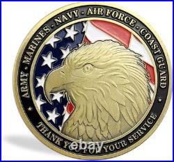 100 PCS Army Military Navy Armed Forces Veteran Family Challenge Coin