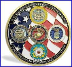 100 PCS Army Military Navy Armed Forces Veteran Family Challenge Coin