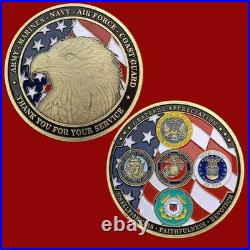 100 PCS Army Military Navy Armed Forces Veteran Family Challenge Coin