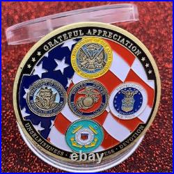100 PCS Army Military Navy Armed Forces Veteran Family Challenge Coin