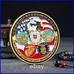 100 PCS Freedom Eagle Military Army USA Challenge Coin USAF Navy USMC