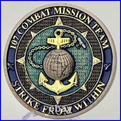 107 Combat Mission Team Challenge Coin Navy Cyber Intel Kraken