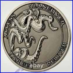 107 Combat Mission Team Challenge Coin Navy Cyber Intel Kraken