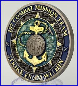 107 Combat Mission Team Challenge Coin Navy Cyber Intel Kraken