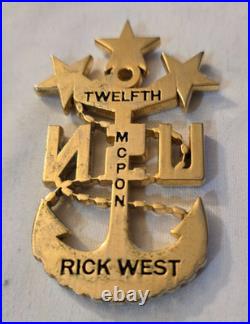 12th Master Chief Petty Officer of the Navy MCPON Rick West Challenge Coin