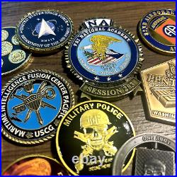 14 x Challenge Coins HUGE Lot Set USAF Navy FBI, NSA, MP Military Sniper & More
