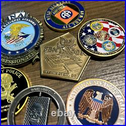 14 x Challenge Coins HUGE Lot Set USAF Navy FBI, NSA, MP Military Sniper & More