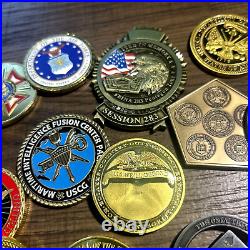 14 x Challenge Coins HUGE Lot Set USAF Navy FBI, NSA, MP Military Sniper & More