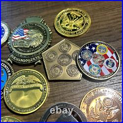 14 x Challenge Coins HUGE Lot Set USAF Navy FBI, NSA, MP Military Sniper & More