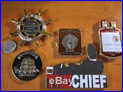 16 USN CPO Challenge Coins Deadpool CIA Navy Seal Constitution Mario Chargebook