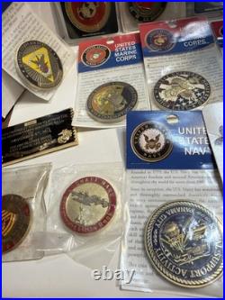 19 Challenge Coins USMC And Navy Vanguard