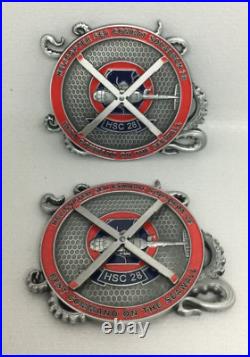 2 RARE Helicopter Sea Combat Squadron HSC 28 Dragon Whales Challenge Coin NAVY