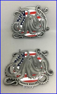 2 RARE Helicopter Sea Combat Squadron HSC 28 Dragon Whales Challenge Coin NAVY