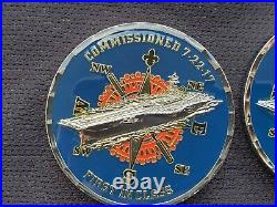 (2) US NAVY USS GERALD R. FORD CVN-78 Commissioning Coin