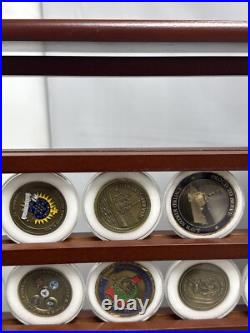 37 US Navy Challenge Coins and Display Case Coins Are Superb Condition JD