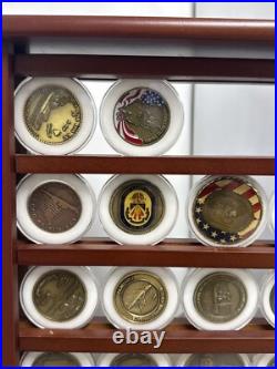 37 US Navy Challenge Coins and Display Case Coins Are Superb Condition JD