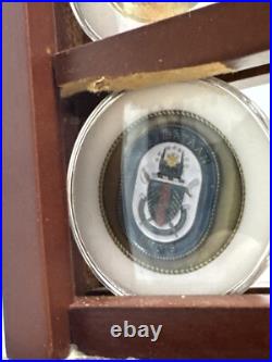 37 US Navy Challenge Coins and Display Case Coins Are Superb Condition JD
