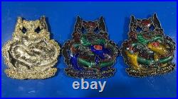3 Japanese Samurai Helmets USN Chief CPO Challenge Coins
