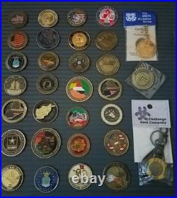 45 Coins Challenge Coin lot set Collection Military All Services US See ALL Pics