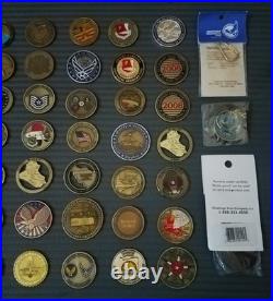45 Coins Challenge Coin lot set Collection Military All Services US See ALL Pics