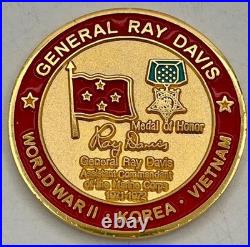 4 Star General Raymond G. Davis USMC MOH Recipient Challenge Coin