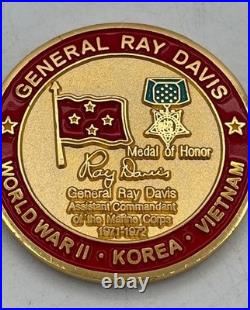 4 Star General Raymond G. Davis USMC MOH Recipient Challenge Coin