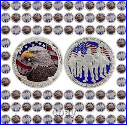50 LOT US Military Veteran Bald Eagle Thank You Coin Army-Navy-USAF-USMC-USCG