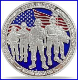 50 LOT US Military Veteran Bald Eagle Thank You Coin Army-Navy-USAF-USMC-USCG