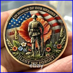 50 Pcs. US Military Veteran Challenge Coin Lest We Forget Army-Navy-USAF-USMC