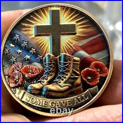 50 Pcs. US Military Veteran Challenge Coin Lest We Forget Army-Navy-USAF-USMC