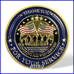 60Pcs U. S. Veterans Military Challenge Coins Lot Thank You for Your Service Coin