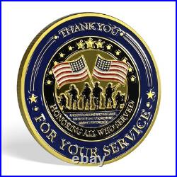 60Pcs U. S. Veterans Military Challenge Coins Lot Thank You for Your Service Coin