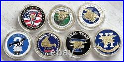 7 Pcs Navy SEALS Special Forces challenge coin & Seal Team Two Four Five Six