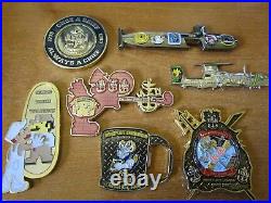 7 USN CPO Challenge Coins Mario Yoshi Constitution USS Monsoon CVW-5 PNS SD