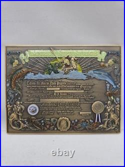 7x5Massive USN Challenge Coin Shellback Certificate Coin THE ORIGINAL