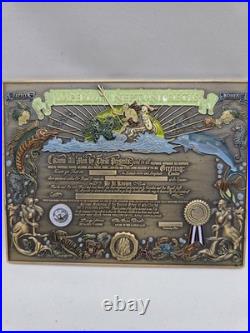 7x5Massive USN Challenge Coin Shellback Certificate Coin THE ORIGINAL
