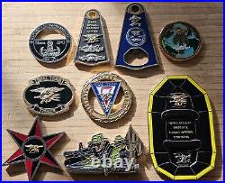 9 Challenge Coin Lot SEAL NAVY NSW TEAM MILITARY NSWG MSC CPO Chief Petty Off