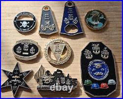 9 Challenge Coin Lot SEAL NAVY NSW TEAM MILITARY NSWG MSC CPO Chief Petty Off