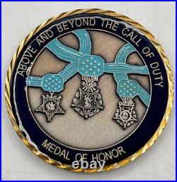Above And Beyond The Call Of Duty MOH Challenge Coin Of Army, Navy/Marine/RARE