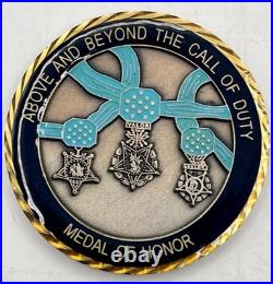 Above And Beyond The Call Of Duty MOH Challenge Coin Of Army, Navy/Marine/RARE
