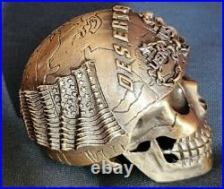 Amazing 2 Navy USN CPO Challenge Coin Desert Chiefs Heavy 3D Skull