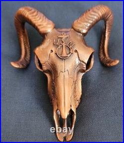 Amazing 3.5 Navy USN Chief CPO Pride Challenge Coin 3D Longhorn Skull Copper