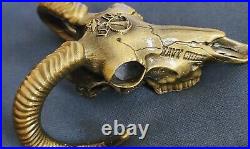 Amazing 3.5 Navy USN Chief CPO Pride Challenge Coin 3D Longhorn Skull Golden